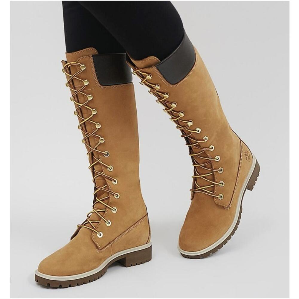 Timberland Boots WMNS 5.5 Brown Waterproof Tall Combat Boots Workwear Utility
